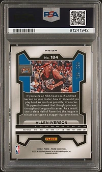 2023 Panini Prizm 184 Allen Iverson Red Prizm PSA 10