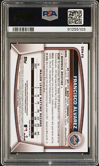 2023 Bowman Chrome Rookie Autographs Crafa Francisco Alvarez Green Refractor PSA 8