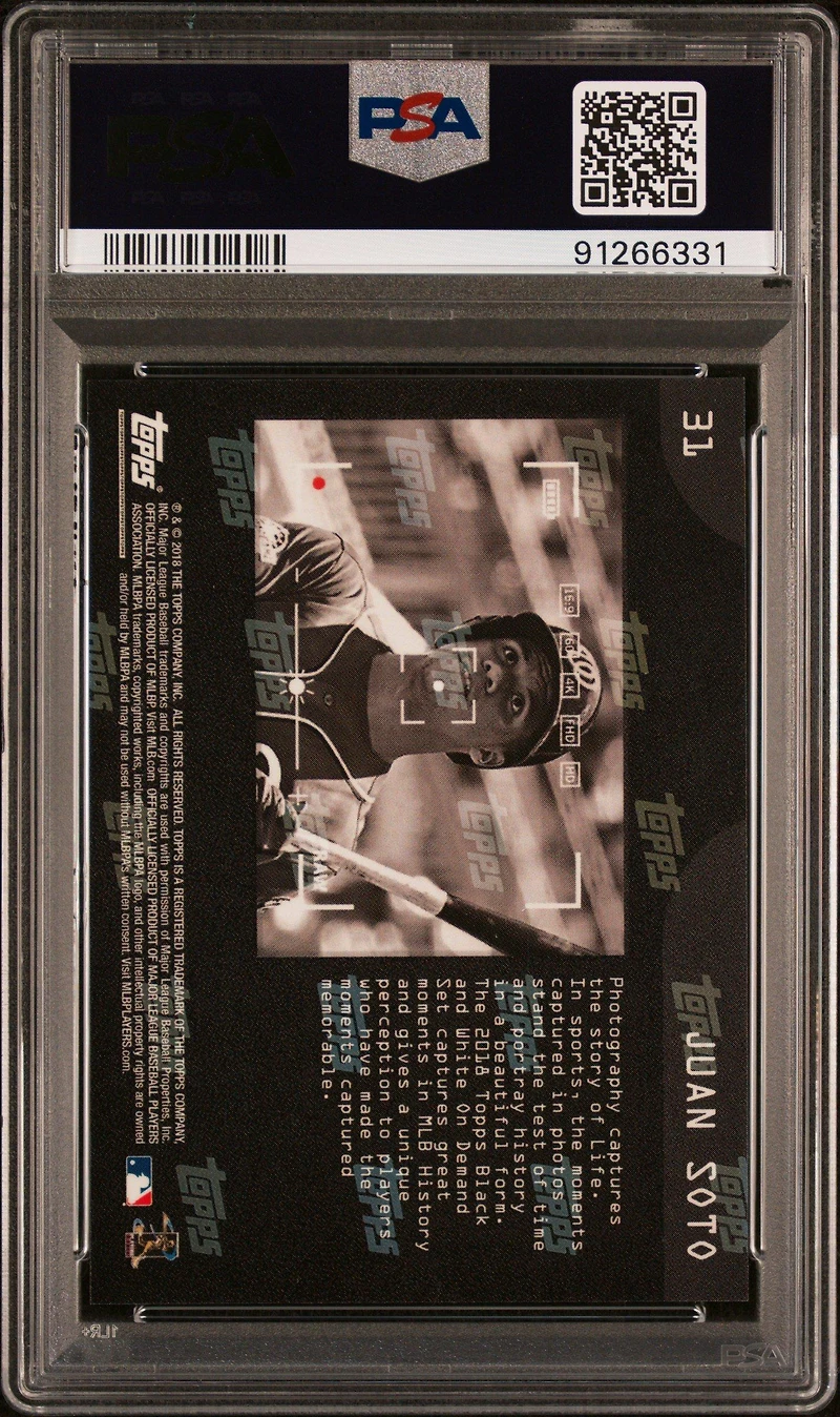 2018 Topps On Demand Black & White 31 Juan Soto PSA 10