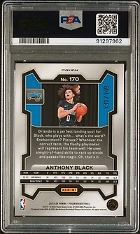 2023 Panini Prizm 170 Anthony Black Purple Ice PSA 10