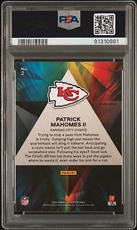 2023 Panini Prizm Prizmatic 2 Patrick Mahomes Ii Green Wave PSA 10