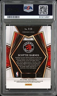 2021 Panini Select 111 Scottie Barnes Gold Wave Prizm PSA 10