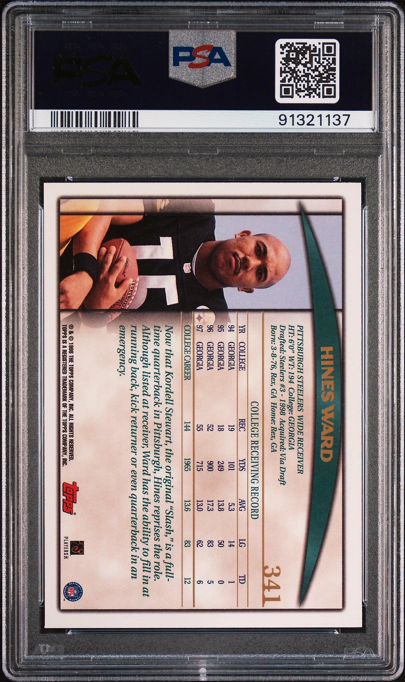 1998 Topps 341 Hines Ward PSA 10