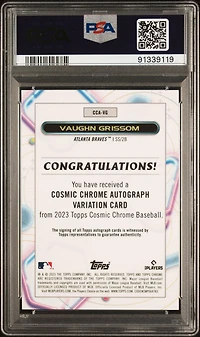 2023 Topps Cosmic Chrome Cosmic Chrome Autograph Vg Vaughn Grissom PSA 10
