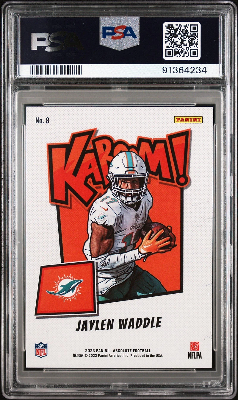 2023 Panini Absolute Kaboom! Horizontal 8 Jaylen Waddle PSA 9