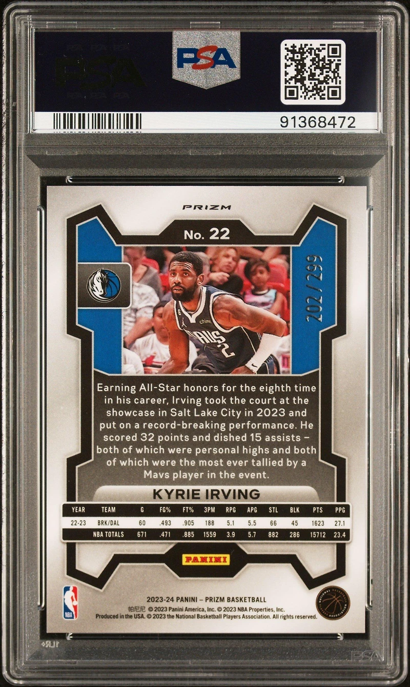 2023 Panini Prizm 22 Kyrie Irving Red Prizm PSA 10