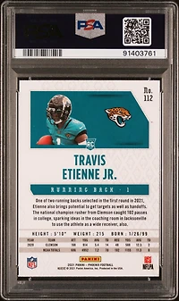 2021 Panini Phoenix 112 Travis Etienne Jr. Fire Burst PSA 10