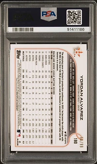 2022 Topps Chrome 180 Yordan Alvarez Green Refractor PSA 10