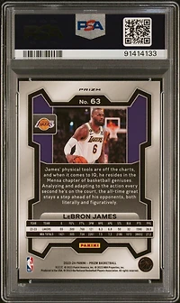 2023 Panini Prizm 63 Lebron James Fast Break PSA 10