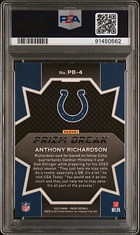2023 Panini Prizm Prizm Break Pb4 Anthony Richardson PSA 10