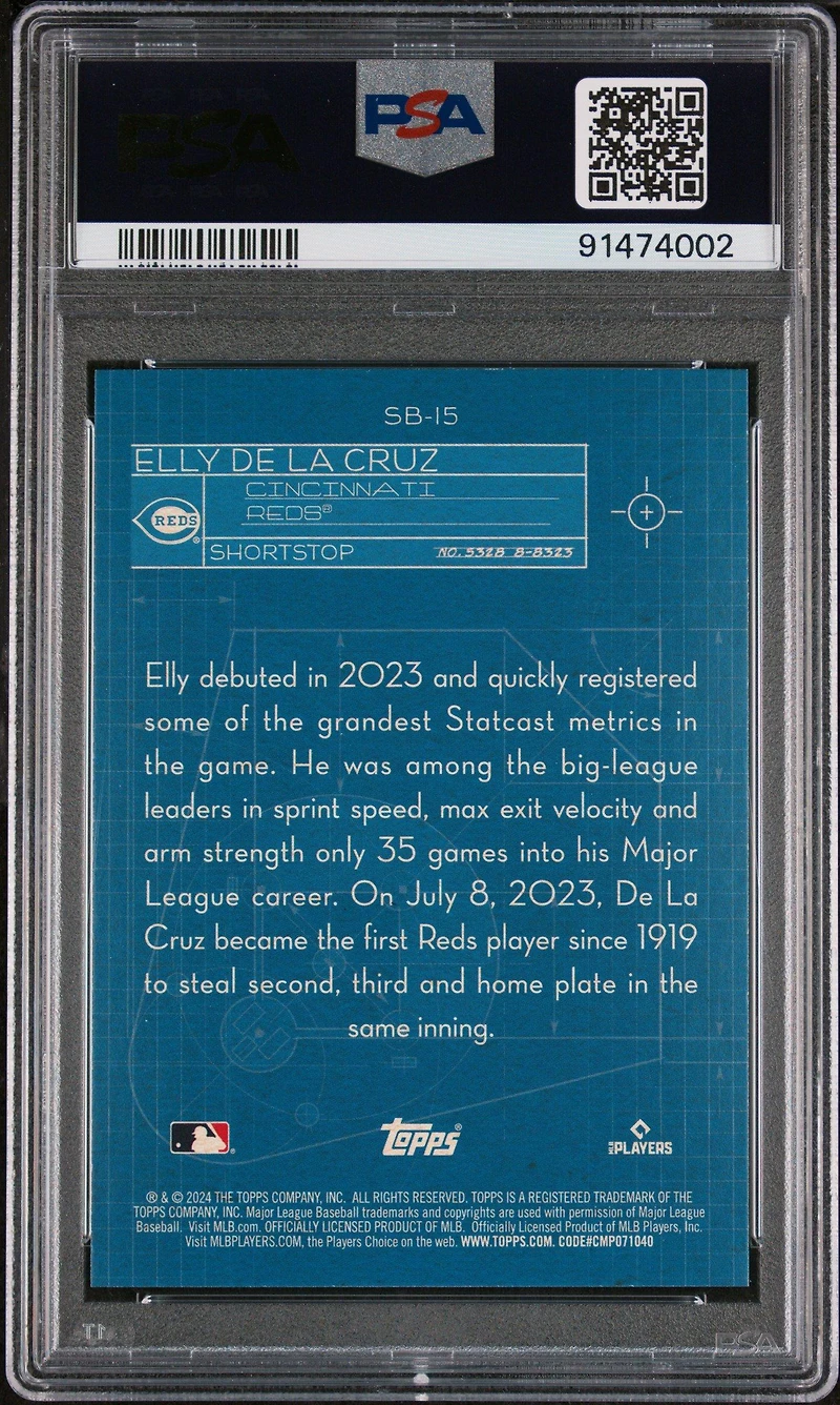 2024 Topps Superstar Blueprint Sb15 Elly De La Cruz PSA 9