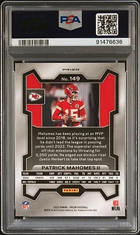 2023 Panini Prizm 149 Patrick Mahomes Ii Green Wave PSA 9