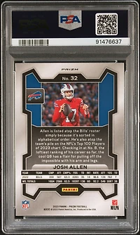 2023 Panini Prizm 32 Josh Allen Green Wave PSA 10