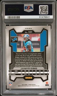2023 Panini Prizm 331 Jahmyr Gibbs Lazer Prizm PSA