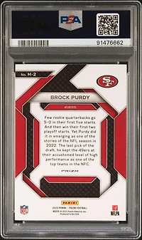2023 Panini Prizm Emergent H2 Brock Purdy Green Wave PSA 10