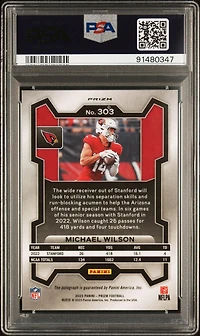 2023 Panini Prizm 303 Michael Wilson Autograph PSA 10