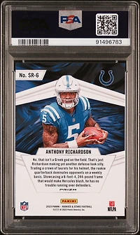 2023 Panini Rookies & Stars Stellar Rookies Sr6 Anthony Richardson Longevity PSA 10
