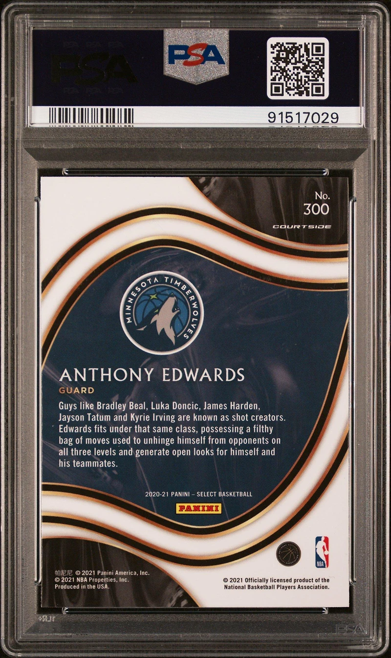 2020 Panini Select 300 Anthony Edwards Blue Retail PSA 9