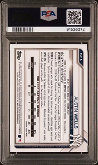 2021 Bowman Chrome Prospects Bcp47 Austin Wells Gold Refractor PSA 10