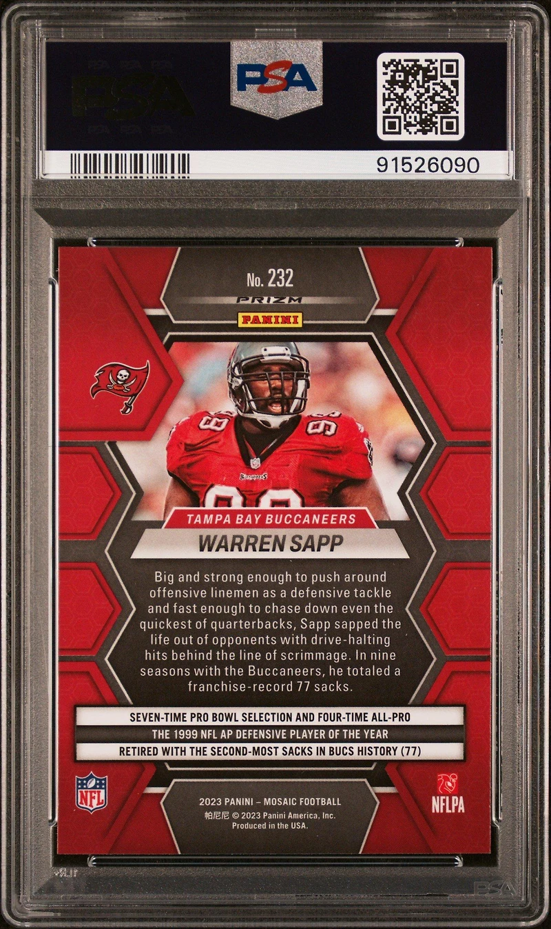 2023 Panini Mosaic 232 Warren Sapp Genesis PSA 10