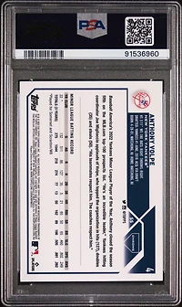 2023 Topps Chrome 4 Anthony Volpe Purple Speckle Refractor PSA 10