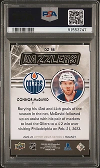 2023 Upper Deck Dazzlers Dz86 Connor Mcdavid Orange PSA 9