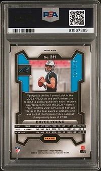 2023 Panini Prizm 311 Bryce Young Hyper Prizm PSA 10