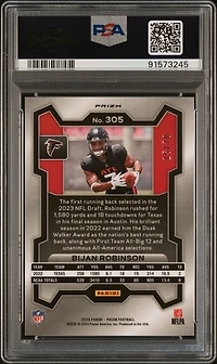 2023 Panini Prizm 305 Bijan Robinson No Huddle Red PSA 9