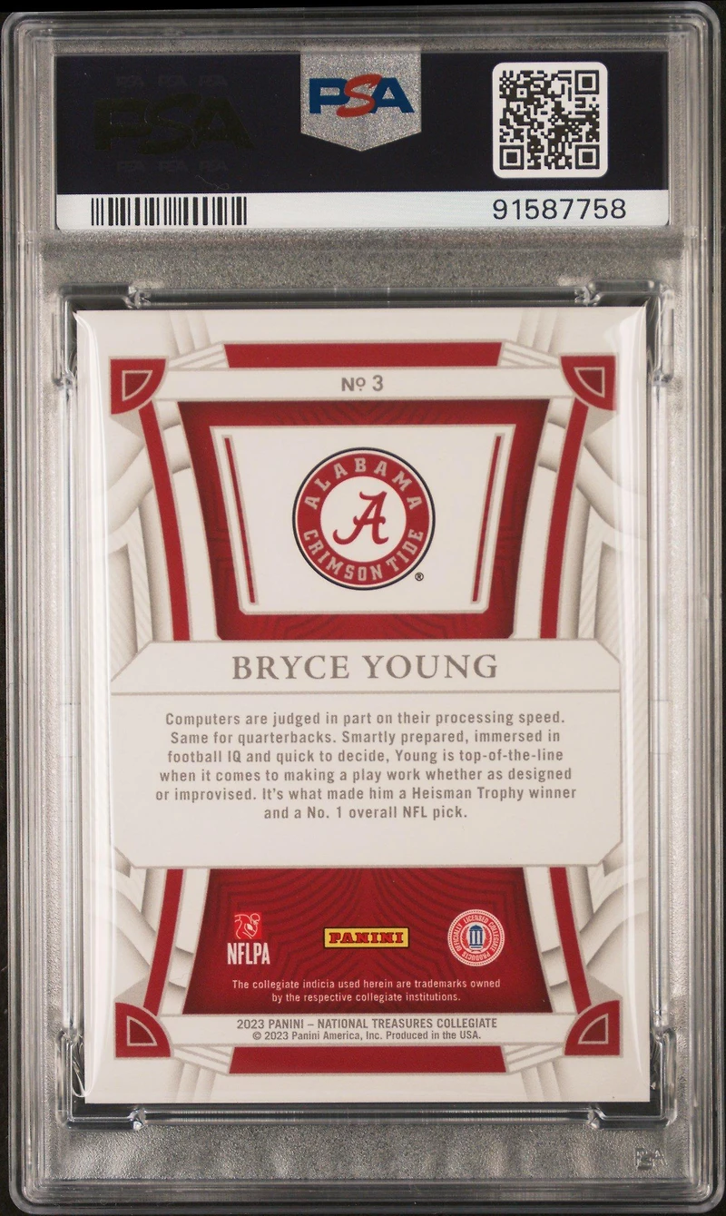 2023 Panini National Treasures Collegiate 3 Bryce Young PSA 10