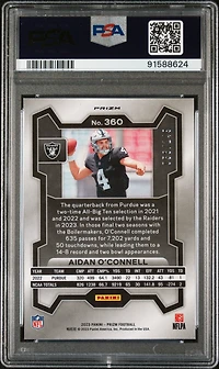 2023 Panini Prizm 360 Aidan O'connell Red Wave PSA 10