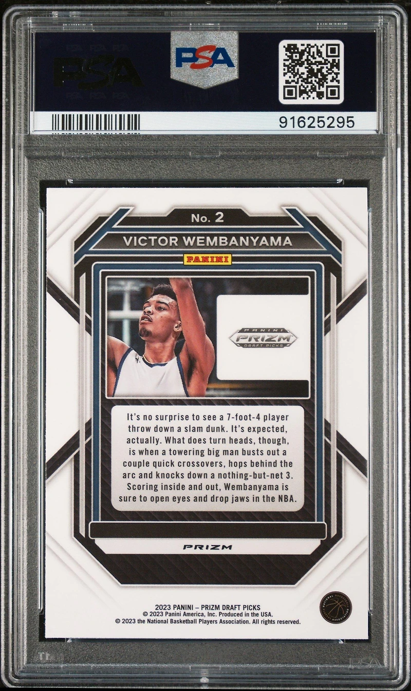 2023 Panini Prizm Draft Picks 2 Victor Wembanyama Silver Prizm PSA