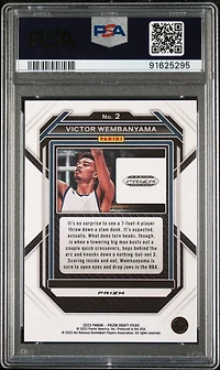 2023 Panini Prizm Draft Picks 2 Victor Wembanyama Silver Prizm PSA