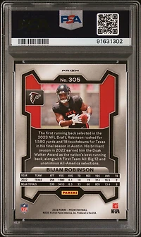 2023 Panini Prizm 305 Bijan Robinson Red/white/blue Prizm PSA 9