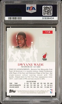 2003 Topps Pristine 113 Dwyane Wade PSA 10