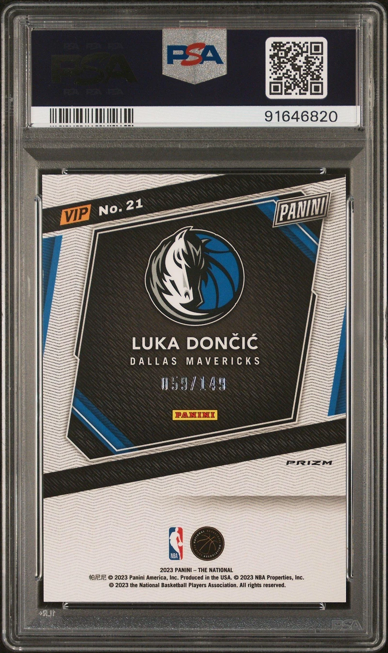 2023 Panini National Vip Gold 21 Luka Doncic PSA 10