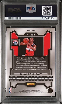 2023 Panini Prizm 153 Bilal Coulibaly Silver Prizm PSA 10