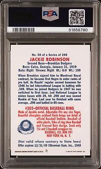 1998 Bowman Chrome Reprints 2 Jackie Robinson Refractor PSA 9