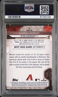 2023 Bowman's Best 38 Gabriel Moreno Refractor PSA 10