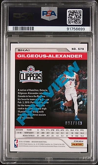 2018 Panini Chronicles 579 Shai Gilgeous-alexander Orange PSA 9