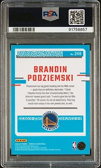 2023 Panini Donruss 249 Brandin Podziemski Holo Green Laser PSA 10