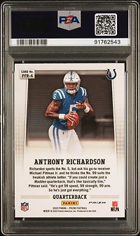 2023 Panini Prizm Prizm Flashback Rookie Pfr4 Anthony Richardson PSA 10