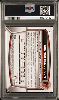 2023 Bowman Chrome Sapphire Edition 10 Gunnar Henderson Sp-orange PSA 10