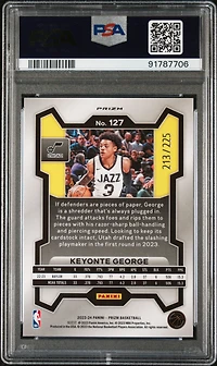 2023 Panini Prizm 127 Keyonte George Teal Ice PSA 10