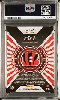 2023 Panini Prizm Hype H8 Ja'marr Chase Green Wave PSA 9