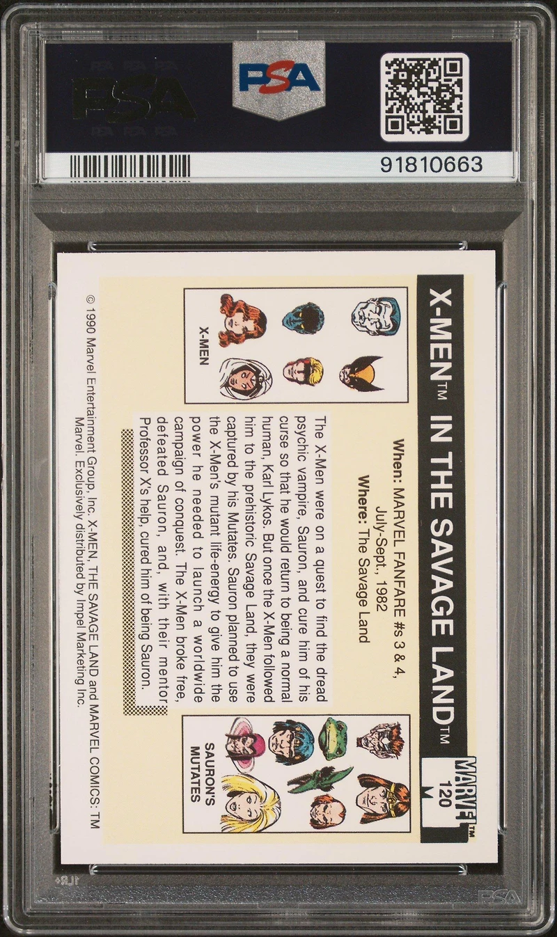 1990 Marvel Universe 120 X-men In The Savage Land PSA 10