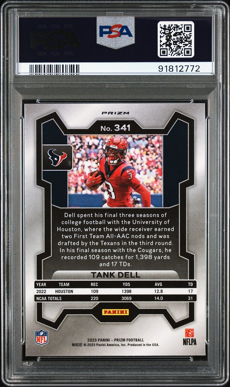 2023 Panini Prizm 341 Tank Dell Silver Prizm PSA