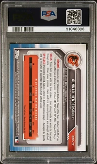 2019 Bowman Draft Bdc22 Gunnar Henderson Chrome-asia Refractor PSA 10