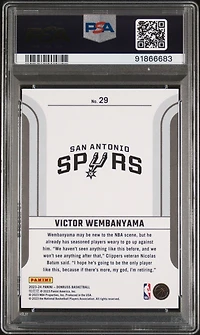 2023 Panini Donruss Franchise Features 29 Victor Wembanyama PSA 10