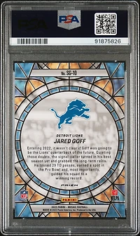 2023 Panini Mosaic Stained Glass Sg10 Jared Goff PSA 10