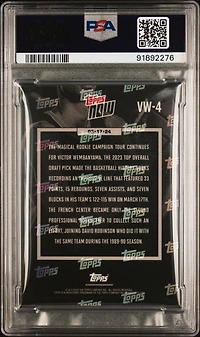 2023 Topps Now Vw4 Victor Wembanyama PSA 10